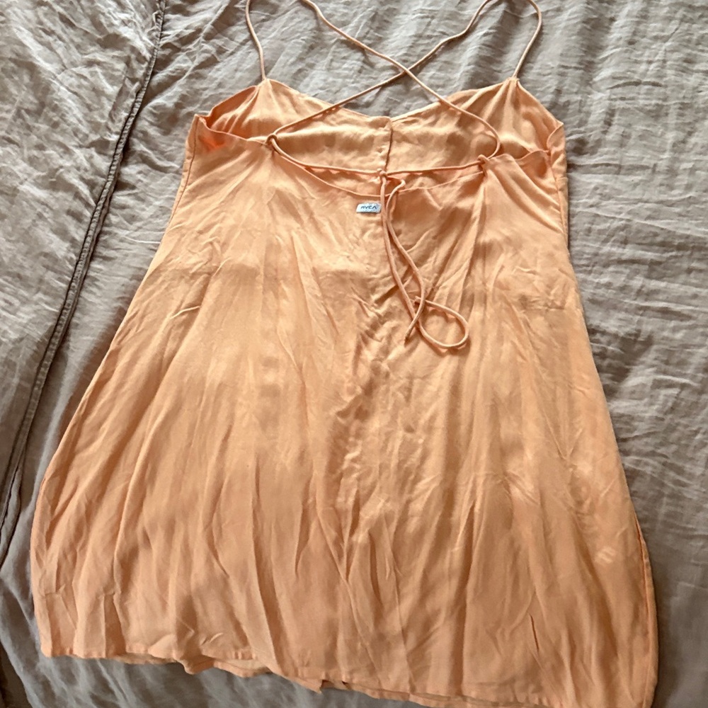 RVCA Orange Spaghetti-Strap Open Back Mini Dress - Picture 4 of 5
